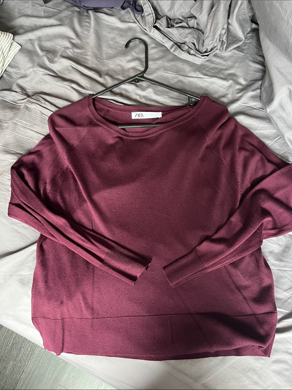 Zara Plum Crewneck Sweater